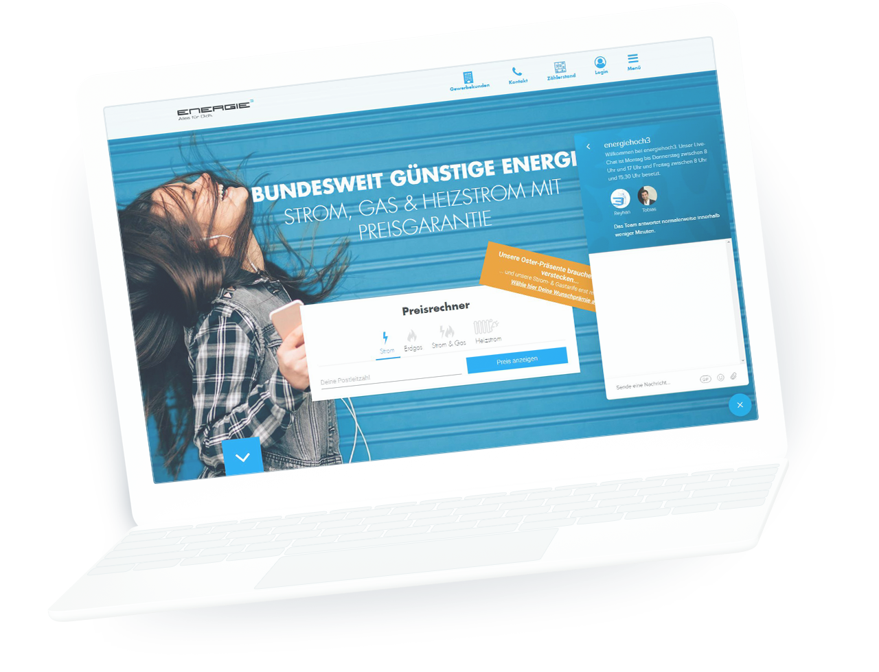 io.connect – Chat 2 – Desktop Das Bild veranschaulicht unsere Arbeit am Beispiel einer unserer Kunden