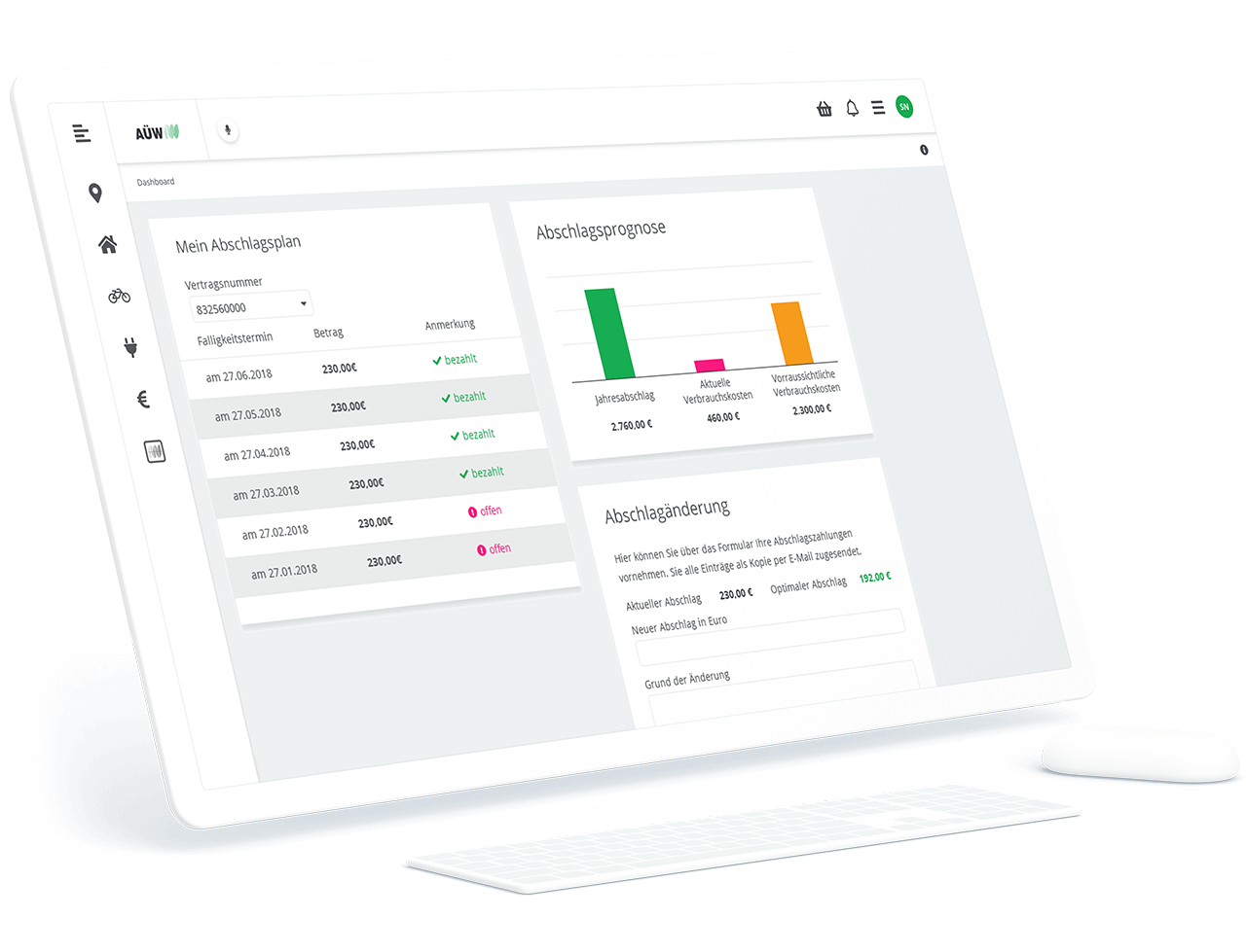 Kundenportal – Abschlagsplan