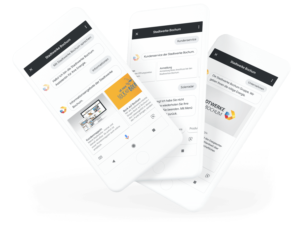 Stw Bochum – Mockup – Sprachassistent – Infos Veranschaulichung des Sprachassistenten am Smartphone